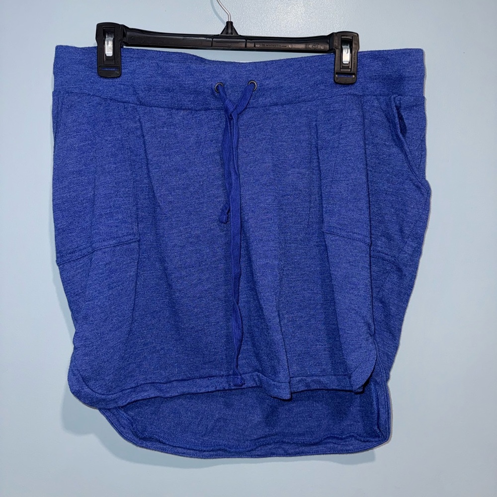 Blue Sweatshirt Maternity Skirt